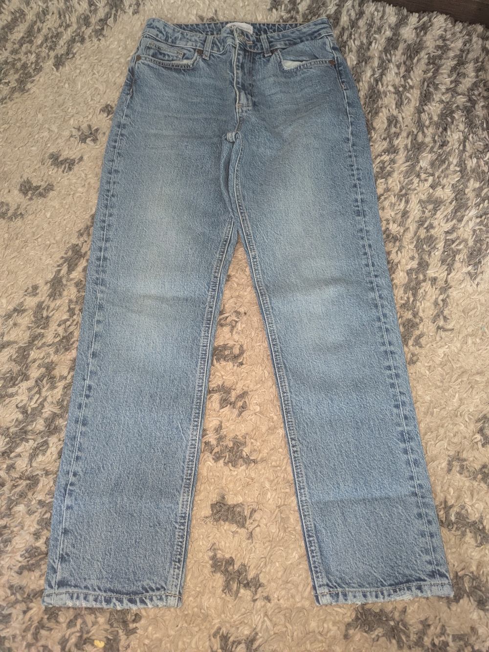 Zara Light Blue Straight-Leg Women's Jeans